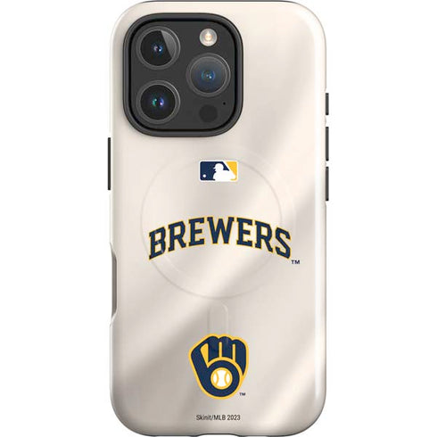 MLB Milwaukee Brewers Home Jersey iPhone 16 Pro Magsafe Impact Case